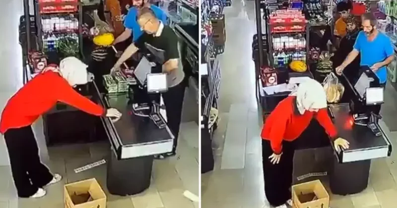 Zincir markette yürekleri sızlatan anlar!
