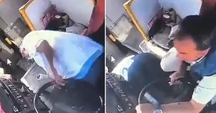 Otobüs şoförü kalp krizi geçirdi! Direksiyon başına geçen yolcu kazayı önledi