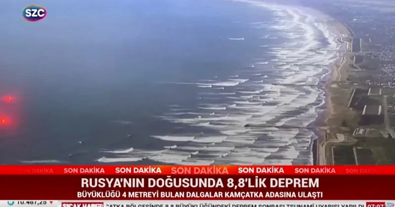 Rusya daki 8.8 lik depremden sonra 4 metre yüksekliğinde tsunami dalgaları Sözcü Gazetesi