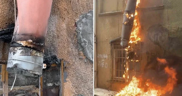 Beyoğlu nda bir iş yerinin bacası alev aldı: Kısa sürede söndürüldü İstanbul Haberleri