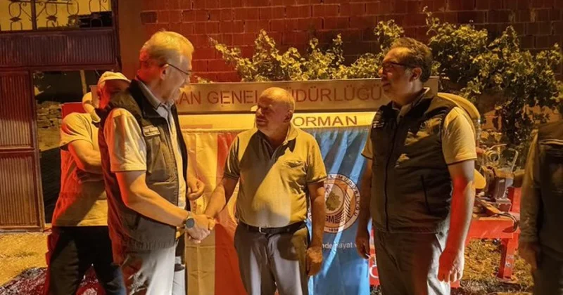 Yangın bölgesine patlayan lastiğine rağmen su taşıyan çiftçiye anlamlı hediye