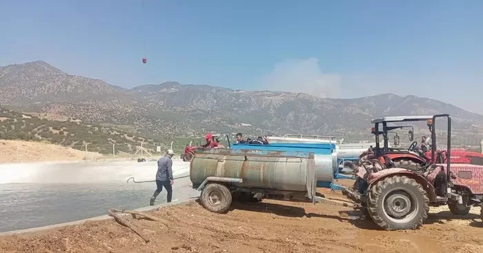 Vatandaşlar yangın için seferber oldular