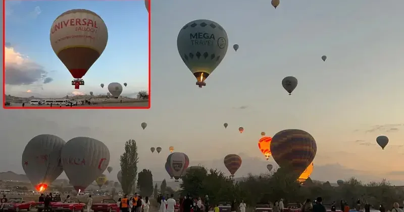 Kapadokya da balonlar, Türk bayrakları ile havalandı