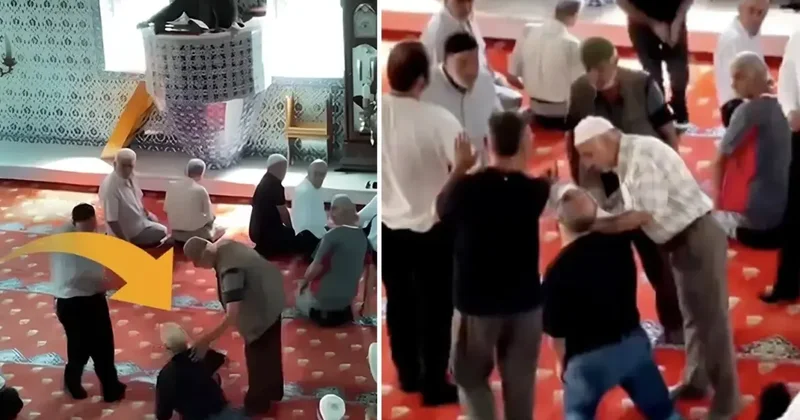 Camide istenmeyen görüntüler: İmamın uyarısı da işe yaramayınca dışarı çıkarıldılar