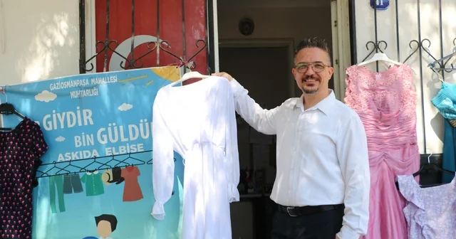 Muhtarlık binasının önünü ihtiyaç sahipleri için butiğe çevirdi İzmir Haberleri