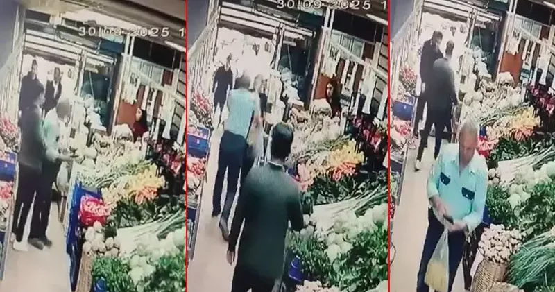 Küçükçekmece’de evcil hayvanıyla alışveriş yapan kadına yumruklu saldırı kamerada