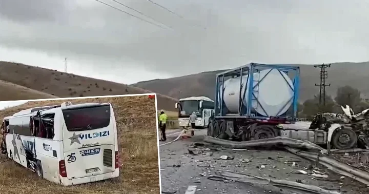 Son dakika... Sivas ta TIR ile yolcu otobüsü çarpıştı: 3 ü ağır 18 yaralı