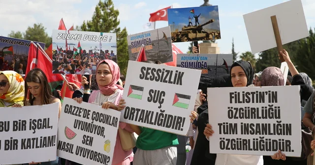Adıyaman Üniversitesi nde Gazze ye destek yürüyüşü düzenlendi Adıyaman Haberleri