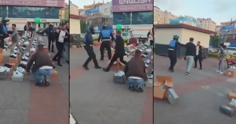 Çekmeköy de seyyar satıcı İBB zabıta ekiplerine bıçak çekti!