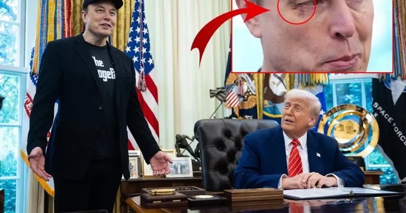 Elon Musk ın gözüne ne oldu? Basın toplantısının önüne geçen fotoğraf