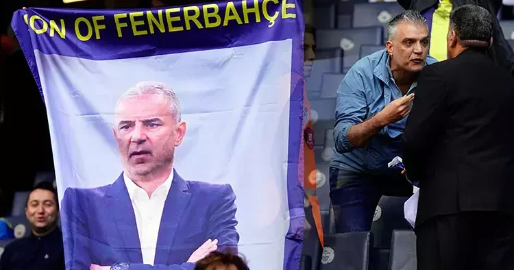Fenerbahçe tribünlerindeki İsmail Kartal pankatına müdahale! Güvenlik görevlileri kaldırdı