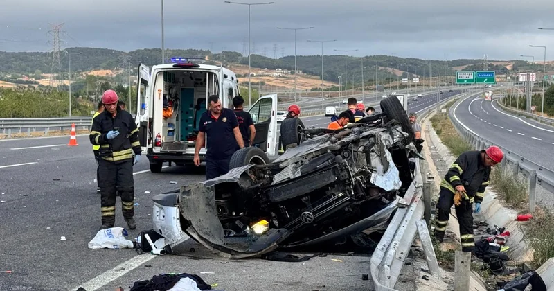 Kuzey Marmara Otoyolu nda otomobil takla attı