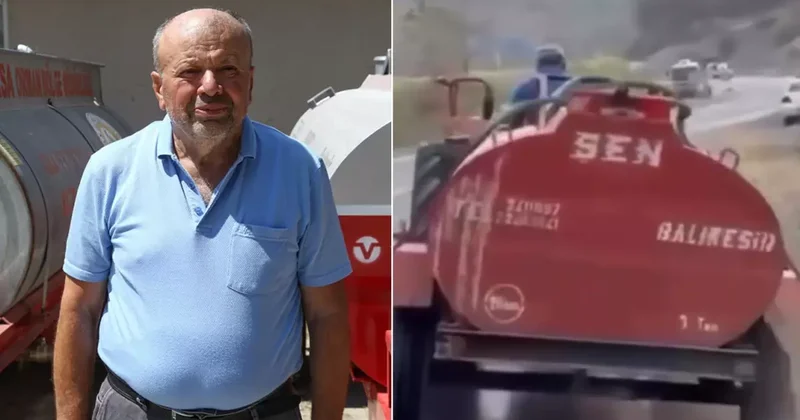 Patlak lastikle orman yangınına su taşıyan çiftçiye destek yağdı! Yaptığıyla yine gönülleri fethetti