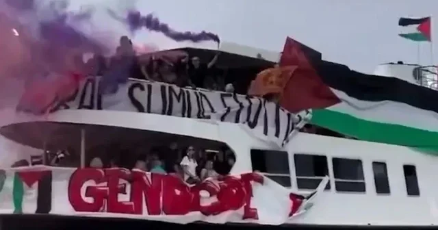 Tarihin en büyük filosu Gazze için yola çıktı: İsrail ablukası denizden kırılıyor VİDEO İZLE