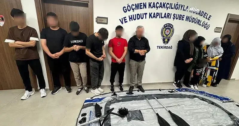 Tekirdağ da 15 kaçak göçmen ile 2 organizatör yakalandı