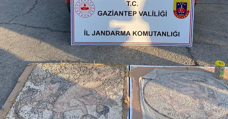 Gaziantep te tarihi eser niteliğinde iki mozaik ele geçirildi Sözcü Gazetesi