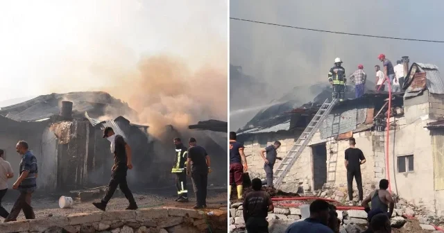 Erzurum da mahallede çıkan yangında 12 ev ve 10 a yakın ahır ile samanlıklar yandı Erzurum Haberleri