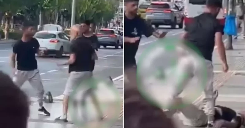 Yaşlı adamı tek yumrukla bayılttı! İşte tepki çeken o görüntüler
